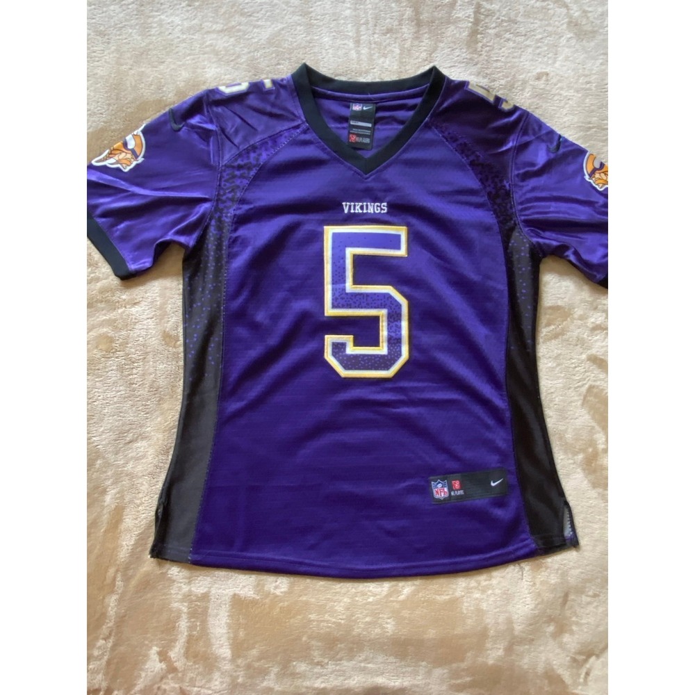 NFL Jersey Vikings Bridgewater 5 Small Sewn Embroidered Polka Dot Nike Footb s58